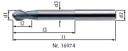 哈恩庫博VHM 半徑銑刀，長結(jié)構(gòu)16974230